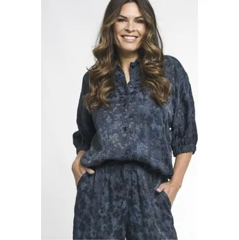 Dámská košile Zoso viskózová košile 3/4 rukáv Vera tmavě modrá Velikost: 3XL