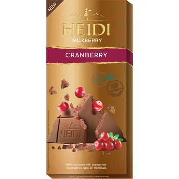 Cukrovinka Heidi Milkberry Mléčná čokoláda s brusinkami 80g