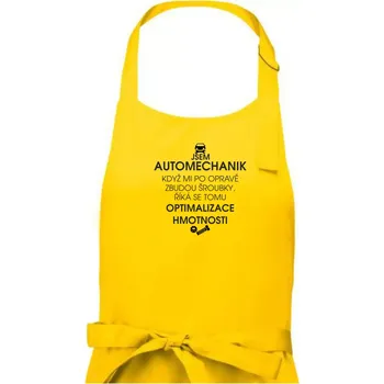 Kuchyňská zástěra Automechanik - optimalizace - Pánská zástěra na vaření - Univerzální velikost ( Žlutá )