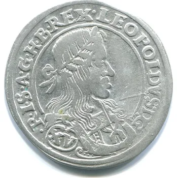 Leopold I. XV Kreuzer 1661/AC. Wien. Antonio Cetto. Ag.