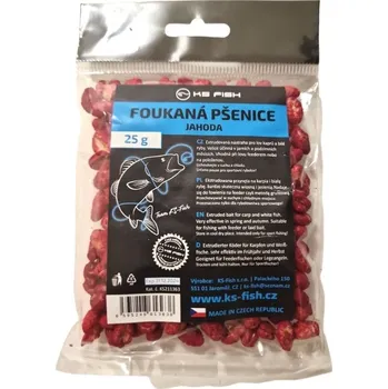 Návnadová surovina Foukaná Pšenice KS-Fish 25g Jahoda