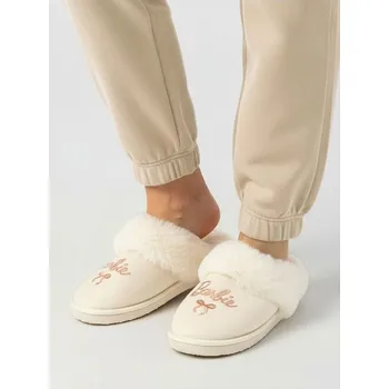 Dámské pantofle Sinsay - Pantofle s umělou kožešinou Barbie - krémová - 874EU-01X - 874EU-01X-389