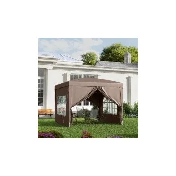 Zahradní stan Skládací zahradní párty stan, 2,95 x 2,95 m | kávový
