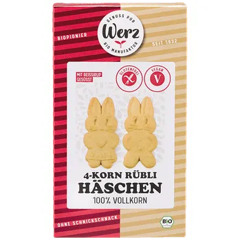Werz Zajíčkové sušenky celozrnné 125 g bio BIO VEGAN BEZLEPEK Množství: 1 ks
