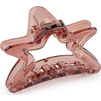 Náramek Skřipec do vlasů hvězda, malé, 2 béžová tm. transparent