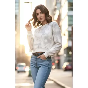 Dámská mikina Dámská krátká crop mikina-bílá