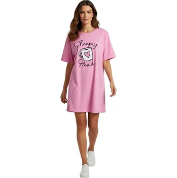 Dámské pyžamo Seva Dámská noční košile s krátkým rukávem GRACE Barva: Fialová, Velikost: L