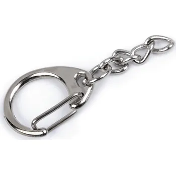 Kovová karabinka s řetízkem 18x48 mm, Balení 20 ks, Varianta staromosaz