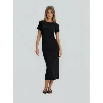 Dámské šaty Sinsay - Bavlněné midi šaty s řasením po stranách - černá - 201GY-99X - 201GY-99X-XXL