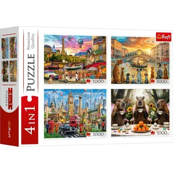 Puzzle Trefl Puzzle - Malovaná města + Kapybary - 4000 dílků