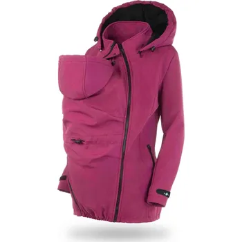 Těhotenská a nosící softshellová bunda Enigma 4v1, Plum Melange