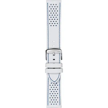 Řemínek na hodinky Rally - Voděodolný kožený řemínek na hodinky 20 mm bílý