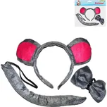 KARNEVAL Myška čelenka s ušima s doplňky (karnevalový doplněk)