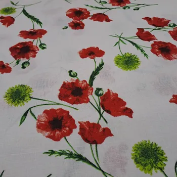Pro útulný domov bavlněná látka VLČÍ MÁKY ČERVENÉ