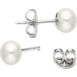 Šperky4U Stříbrné náušnice White Bali silver