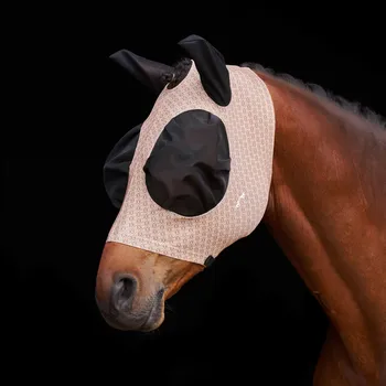 Koňská maska proti hmyzu Elastická maska proti hmyzu Nena HV POLO, Full - Černá - Bílá