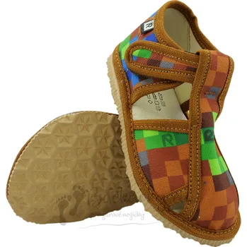 Chlapecké bačkory Dětské inovativní pantofle RAK 100015-4 - Pixel hnědý - vel. 28