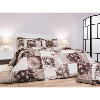 Povlečení DADKA VRACOV Povlečení bavlna Pampelišky 3D hnědé 200x200, 2x70x90 cm Varianta: Povlečení bavlna Pampelišky 3D hnědé 140x200, 70x90 cm, Značka: Dadka