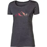 PROGRESS Progress Vinka "Mountains" dámské merino triko s krátkým rukávem, šedý melír velikost M