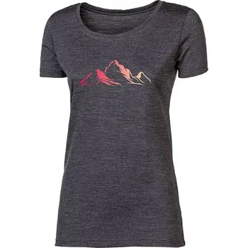 Dámské tričko PROGRESS Progress Vinka "Mountains" dámské merino triko s krátkým rukávem, šedý melír velikost M