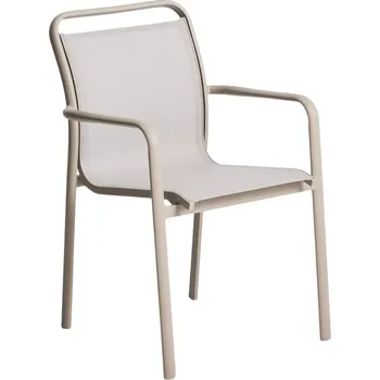 Kave Home Béžovošedá hliníková zahradní židle Luri