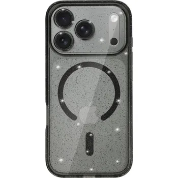 Pouzdro na mobilní telefon Zadní kryt Glitter Magsafe pro iPhone 17 Pro black clear