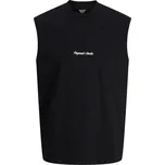 Velké pánské tílko bez rukávů se subtilním nápisem Jack & Jones 12297244 černé (5XL)