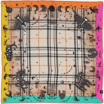 Šála Šátek Fraas 612019 béžový s kostkou fantazie