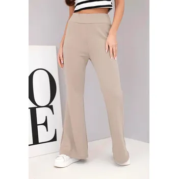 Dámské kalhoty Teplákové zvonové kalhoty model 82333 barva fango