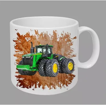 Moon River John Deere 9620R hrnek s traktorem oranžový obsah 330 ml (hrneček traktor)