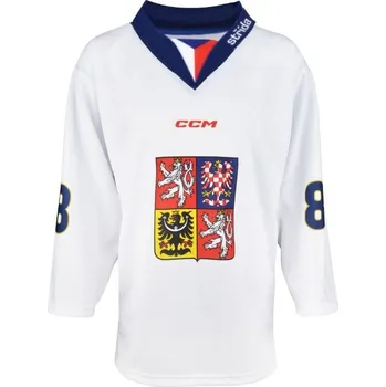 cyklistický dres CCM Reprezentační dres bez reklam bílý Pastrňák, Senior, XL