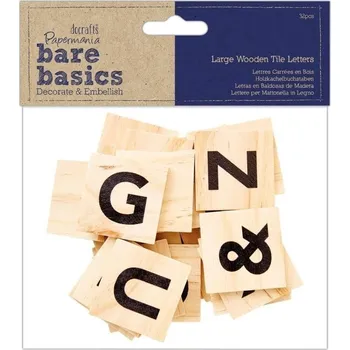 Docrafts Velká písmena na dřevěném podkladu 32 ks
