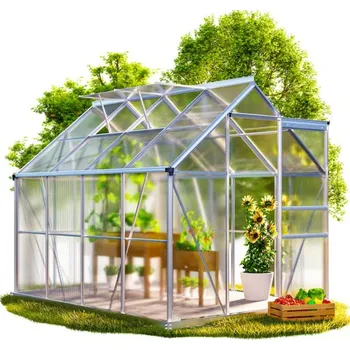 Skleník Hliníkový skleník 250×190×195 cm se základovou konstrukcí