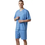 Vn.Lot Pánské bavlněné pyžamo letní komplet TOMMY Barva: Tyrkysová, Velikost: 3XL