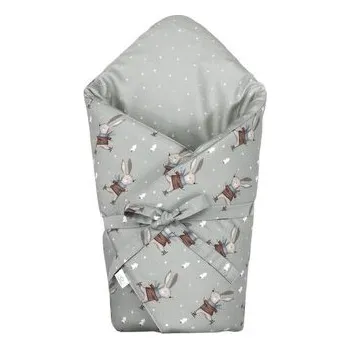 Dětský pokoj Zavinovačka SOFTELLO - šalviový zimný zajko - Perie