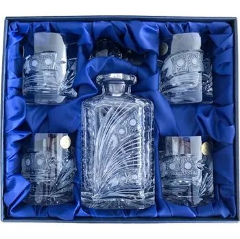 Sklenice BOHEMIA CRYSTAL Whisky set 4+1. Brus Kometa, 330 ml