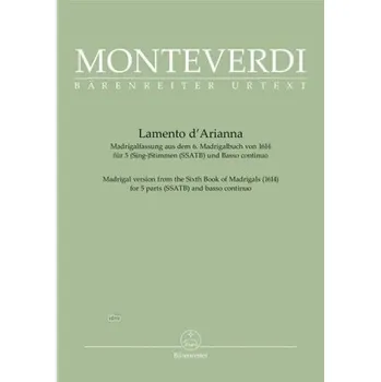 Claudio Monteverdi: Lamento d'Arianna - SSATB (noty na zpěv, basso continuo)