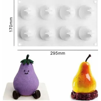 Forma na pečení Dortisimo Silikonová forma na pečení/na mražené dezerty Hruška (na 8 ks) 29,5 x 17 cm