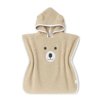 Detské kúpacie pončo béžový macko