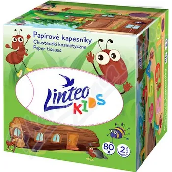 Linteo Papírové kapesníky KIDS 2vrstvé bílé 80ks