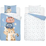 Detexpol Povlečení do postýlky 100x135 + 40x60 cm - Kočičí hvězdy modré