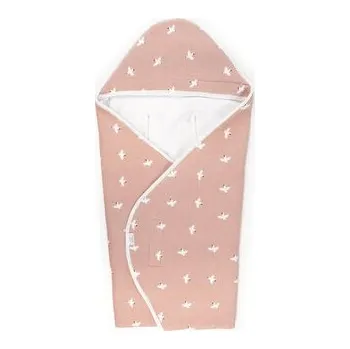 Autosedačka Deka do autosedačky SOFTELLO - wafle svetloružové vtáčiky