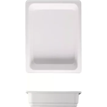 Dóza na potraviny Porcelánová gastronádoba GN 1/2 G. Benedikt 35,6x26,7 cm, výška 65 mm, bílá