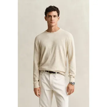 Pánský svetr SVETR GANT SLUB COTTON LINEN C-NECK SEED MELANGE