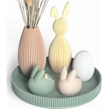 Velikonoční dekorace Velikonoční dekorativní sada s podnosem – zajíčci + vajíčko + váza Velikonoce