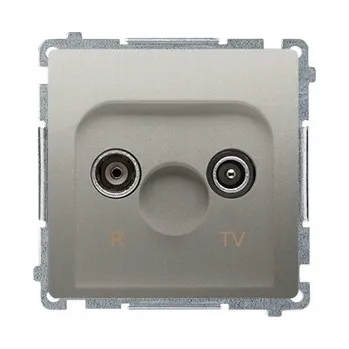 Elektrická zásuvka Anténní zásuvka nástěnná Kontakt-simon stříbrná