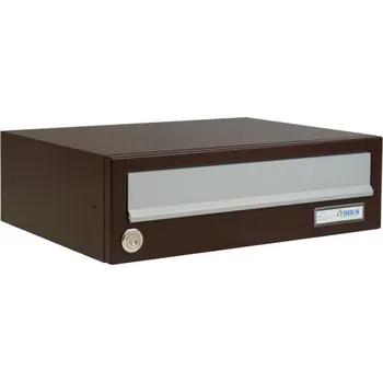 Poštovní schránka Poštovní schránka B-017 - lakovaná RAL 8017 hnědou matnou + stříbrná sklapka - RAL 8017 MAT. - HNĚDÁ ČOKOLÁDOVÁ / RAL 9006 STŘÍBRNÁ