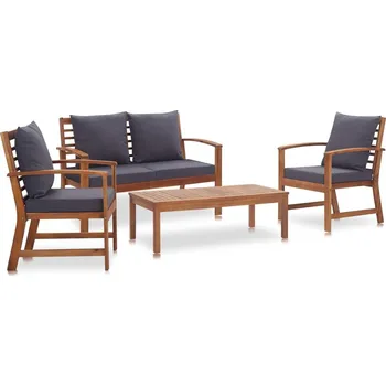 Zahradní sestava Nábytek XL 4dílná zahradní sedací souprava s poduškami masivní akácie 47284