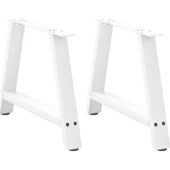 Jídelní stůl zahrada-XL Nohy konferenčního stolku ve tvaru A, 2 ks, bílé, 60 x (42-43) cm, ocel 4012837