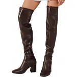 DStreet dámské kozačky nad koleno na sloupku, velikost 38